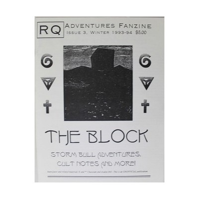 Runequest Adven RQAdventures  #3 ''The Block, Storm Bull Adventures, Cult Mag VG