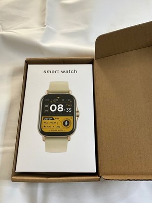 New Y13 Smartwatch   Bluetooth Calling & Fitness Tracker (Gold/Beige)