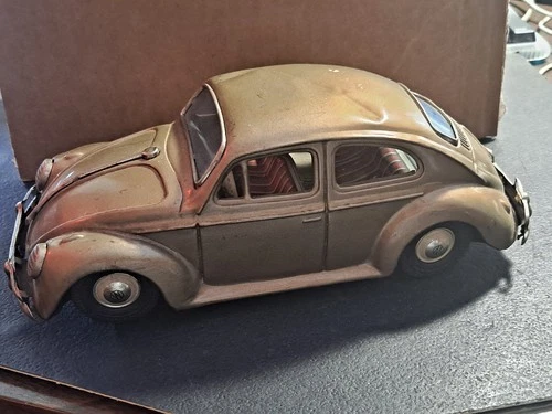 Vintage Bandai VW Volkswagen Beetle Tin Litho Friction Toy 8" Long Japan!