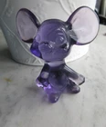 Fenton Dark Purple Amethyst Mouse Figurine Handmade USA Embossed