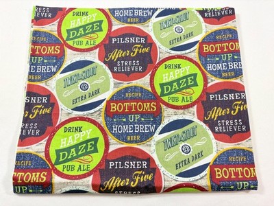 1/2 YARD COTTON FABRIC BEER/ STOUT/ ALE PRINT