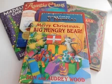 Lot 5 Vint Christmas Picture Books. Madeline, Night Before, Auntie Claus Hungry