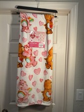 NWT Care Bears Valentine's Day Hearts Tenderheart Throw Blanket 50"x70"
