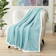 Sherpa Throw Blanket Fleece Reversible Plush Cozy Soft Throw for Bed Couch Sofa