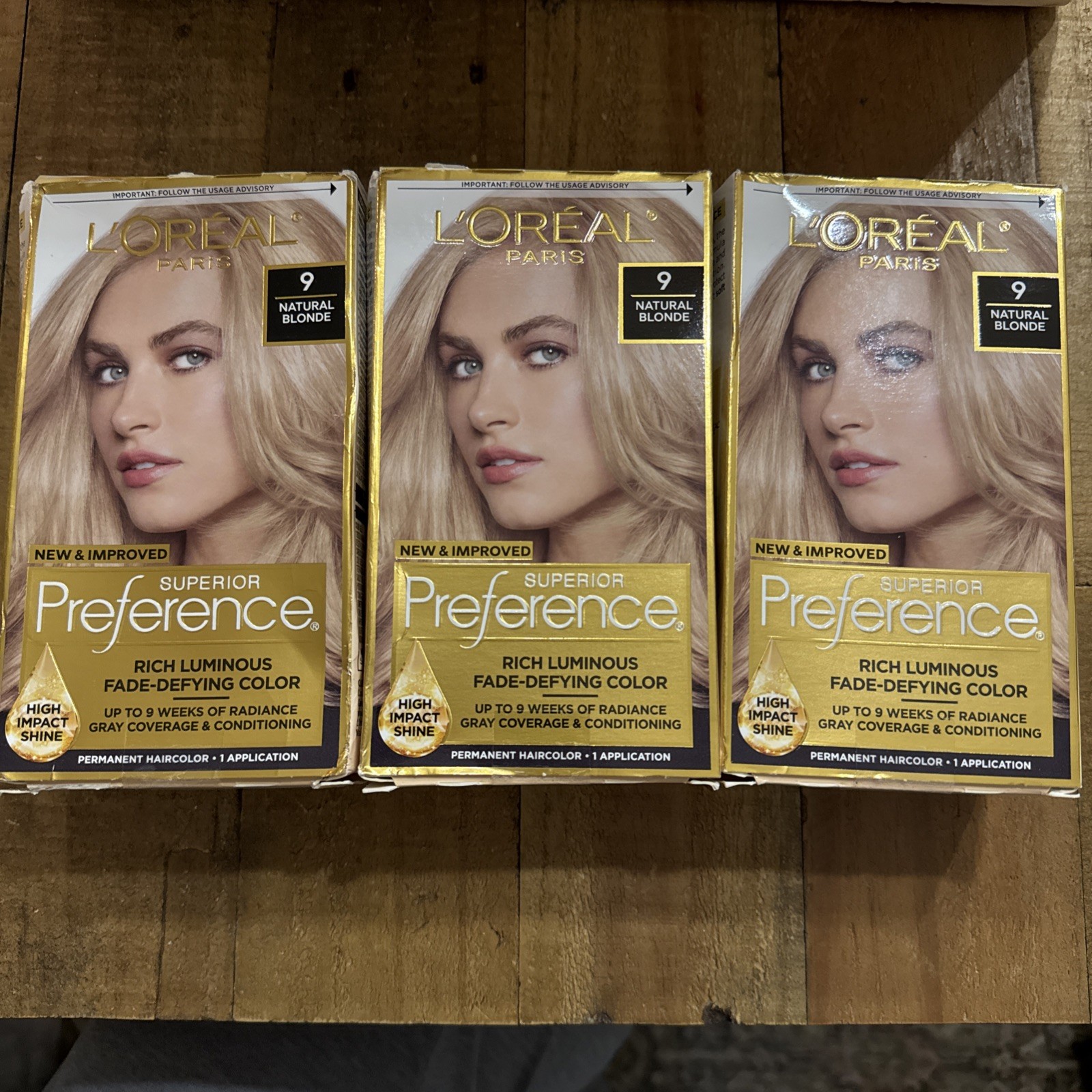 3 Pack L&rsquo;Or&eacute;al Paris Superior Preference 9 Natural Blonde