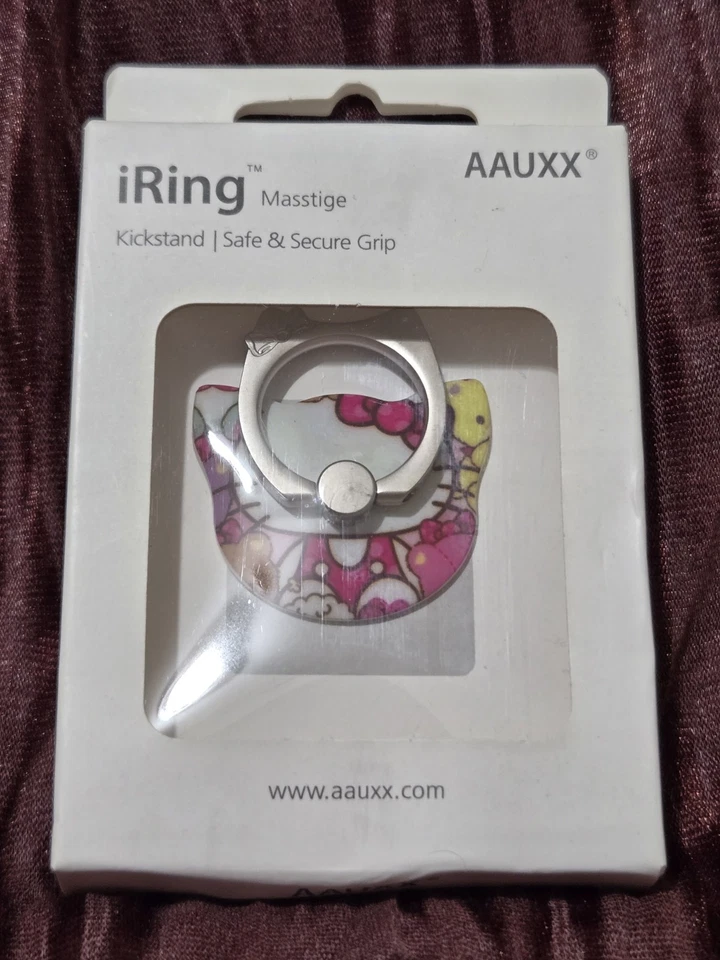 SOPORTE ANILLO TELÉFONO CELULAR HELLO KITTY SMARTPHONE, PARA DEDO Y USO COMO SOPORTE. ROJO Foto 2 de 3