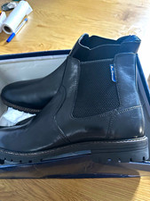 New with tags Ben Sherman Men's Black Leather Chelsea Ankle Boots UK 10 Pull-On