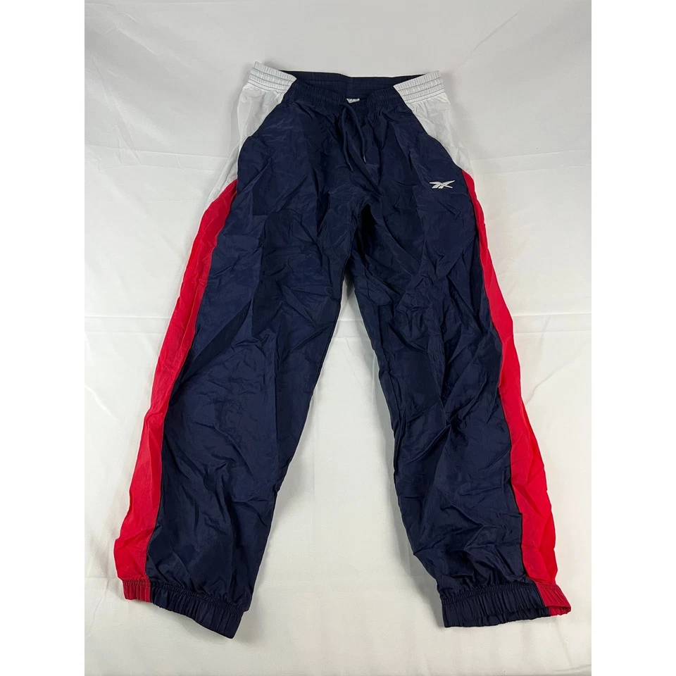 Pantalones deportivos Reebok para mujer azul marino rojo blanco bloque de color talla L Foto 2 de 4