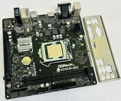 ASRock H310CM-HDV Sockel LGA1151 DDR4 MicroATX Mainboard, i3-8100 CPU & I/O