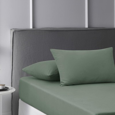Accessorize Bedroom Collection Washed Cotton Fitted Sheet Set (Olive) - King