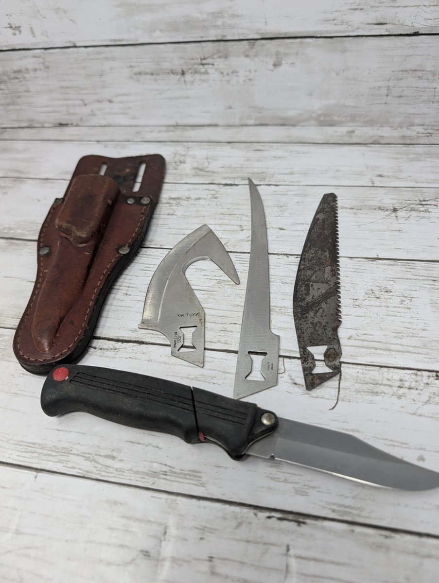 KERSHAW ALASKAN BLADE TRADER 1098AK Knife Set w/Sheath Gut Hook