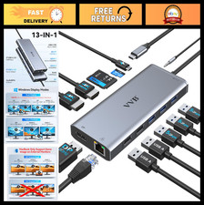 USB C Laptop Docking Station Dual Monitor HDMI Hub, Multiport Adapter, 100W Powe