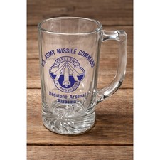 U.S. Army Missile Command Redstone Arsenal Glass Beer Mug Alabama