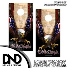 WE THE PEOPLE Flying Eagle Angled Oak Ambush Camouflage Cornhole Board Wraps MIR