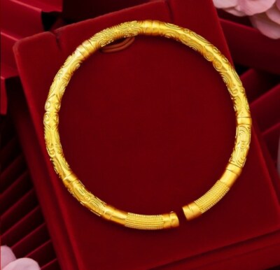 【美品】human made bangle gold Ingemark Exaggerated Punk Smooth Heavy Metal Chunky Spring