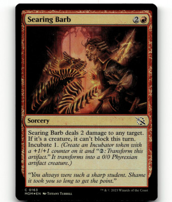 FOIL - MTG Searing Barb 163 March of the Machine Common