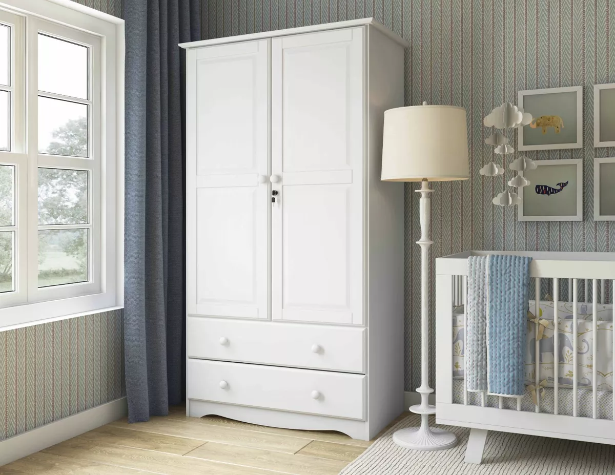 Solid wood armoire wardrobe on sale closet