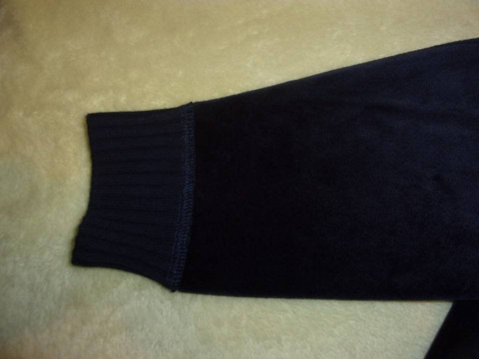 NWT Norm Thompson Full Length Bathrobe Navy Blue Full Zip Size M FREE