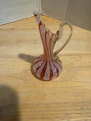 RARE Mario Sanzogno Vitri Murano Export  GLASS MINI PITCHER  Venezia San Marco