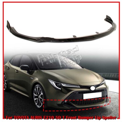 19-21 Fits Toyota Corolla Auris E210 5D T Style Front Bumper Lip Spoiler Carbon