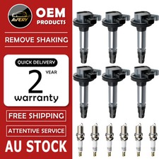 6x Ignition Coils + Spark Plugs for Mazda CX-9 CX9 TB 2007-2016 3.7L CA SUV