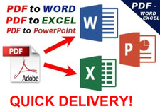 Convert PDF files to any files Word, Excel,Powerpoint,JPG -QUICK HIGH-QUALITY