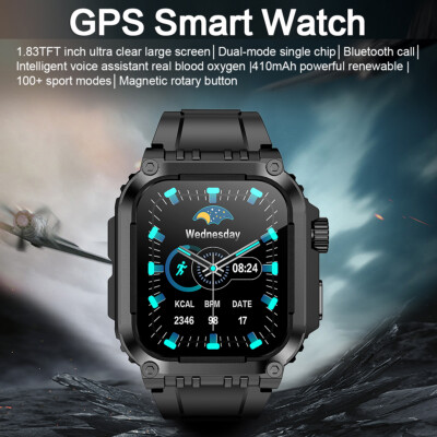 GPS Bluetooth Smart Watch Sports Fitness Tracker Waterproof For iPhone Samsung