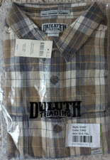 Duluth Trading Mens Free Swingin Flannel Relaxed Fit Shirt Coal Plaid XL-T