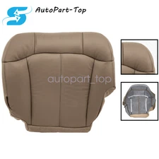 For 1999-2002 Chevy Silverado GMC Sierra Driver Bottom Leather Seat Cover Tan