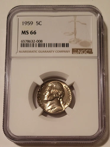 1959 Jefferson Nickel MS66 NGC Light Toning