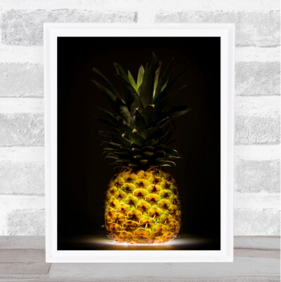 Wandkunstdruck Ananas beleuchtet Obst Lebensmittel