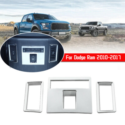 Chrome Rear Air Condition Vent Outlet Panel Trim Cover For Dodge Ram 1500 10-17