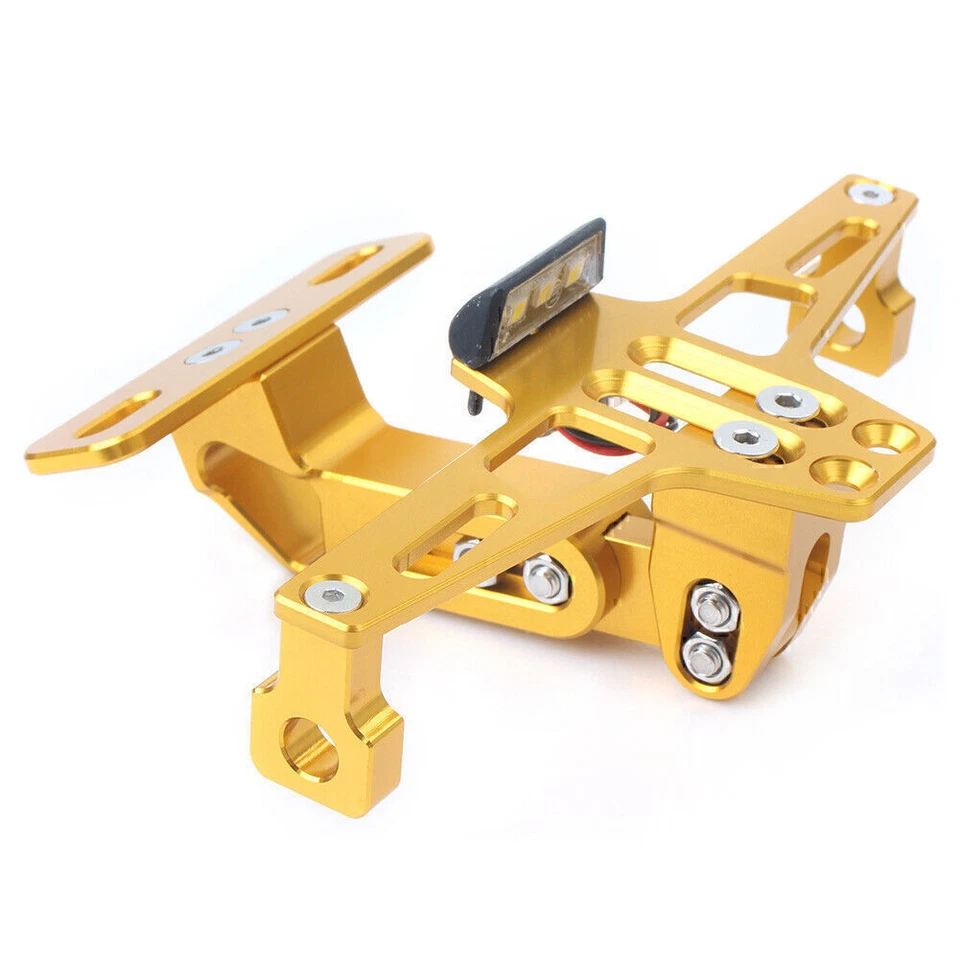 Universal License Plate Mount Bracket Fender Eliminator Fit Honda Yamaha Gold Foto 2 de 4