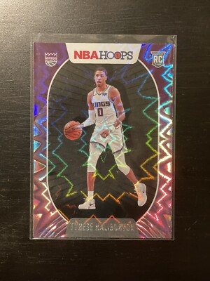  2020-21 PANINI NBA HOOPS TYRESE HALLIBURTON PURPLE EXPLOSION ROOKIE CARD