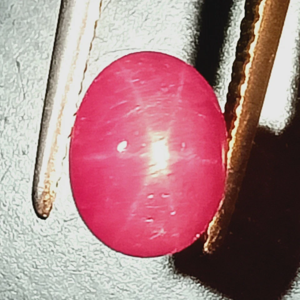 No Heat Star Ruby,3.35 Cts,African Star Ruby,Star Ruby,3 Carat+,Star Ruby Oval - Image 2 of 4
