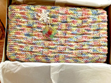 BRIGHT PASTEL BABY BLANKET, UNISEX, CRIB SIZE, 100 ACRYLIC, WASHABLE/DRYABLE,
