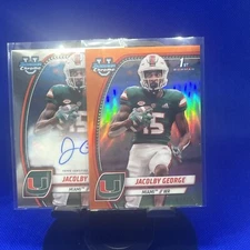 Jacolby George 2024 Topps Bowman University Chrome 1st Bowman Auto Plus /25
