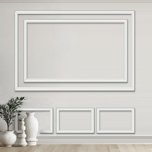 DIY Peel and Stick Wall Moulding Kit Flat Wall Molding Kit Pre Made Accent Wains - Picture 2 of 12