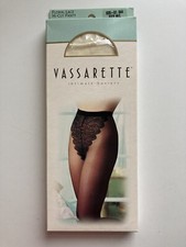 Vassarette Intimate Hosiery Floral Lace Hi-Cut Panty Panties IVORY 7590 size M/L