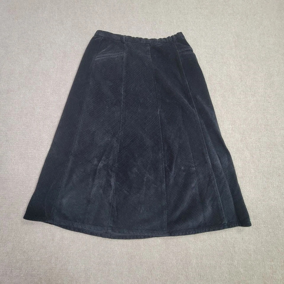 Falda Orvis Línea A Mujer Talla 12 Negra Curdoroy Midi Informal Bolsillos Preppy Y2K Foto 3 de 4