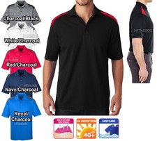 Mens Colorblock Moisture Wicking Polo Dri Fit Micro Mesh Shirt S-XL, 2XL, 3XL