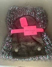 Betsy Johnson Knit Infinity Multi Color Scarf and Rhinestone Beanie Gift Set NWT
