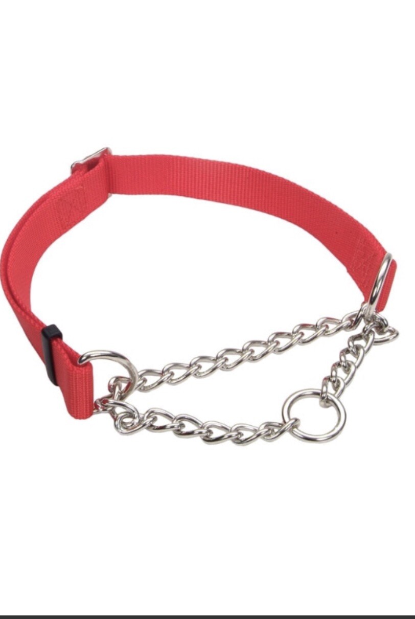 Coastal Pet Adjustable Check Traning Dog Collar With Buckle Red Size M