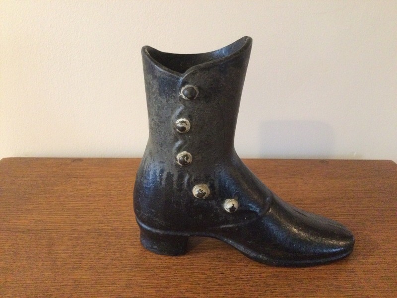 Vintage Cast Iron Ladies Black Boot