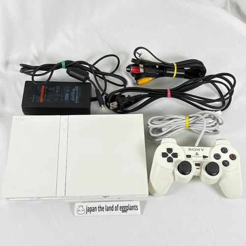 SONY PlayStation 2 Slim Model SCPH-75000 White Console Set Tested Working Japan
