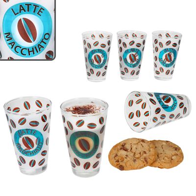 Ritzenhoff 6x Cremona Latte Macchiato Gläser 240ml blau Eis-Kaffee Milchshake