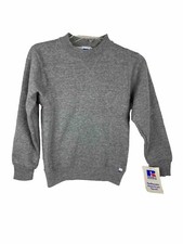 Vintage Rayon Youth Sweatshirt Medium Russell Athletic NWT Gray Tri-Blend 80s OG