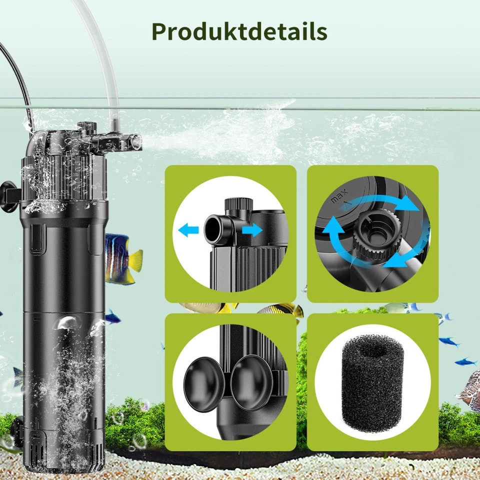 Aquarium Innenfilter Filter mit UV 8W Wasserpflege Sauerstoff Aquarienfilter DHL - Bild 4 von 4