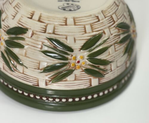 Temptations Old World Basket weave Floral Design 2 Qt Baking Serving Bowl - Picture 3 of 5
