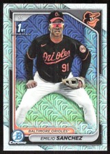 2024 6621E Bowman Chrome Prospects MOJO REFRACTOR Emilio Sanchez Baltimore
